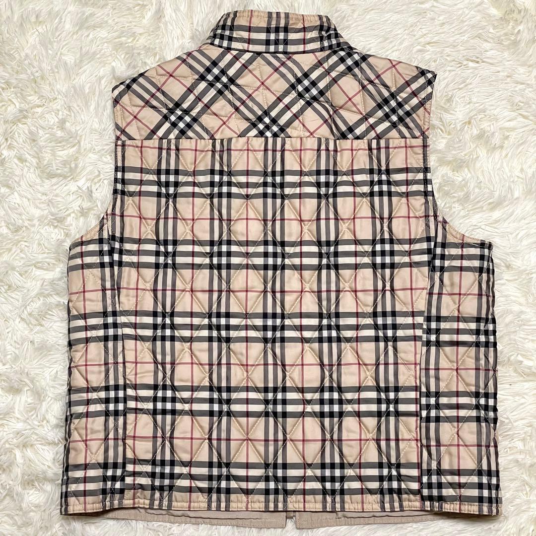 美品 バーバリーロンドン 中綿ベスト 三陽商会 ノバチェック 40 ベージュ