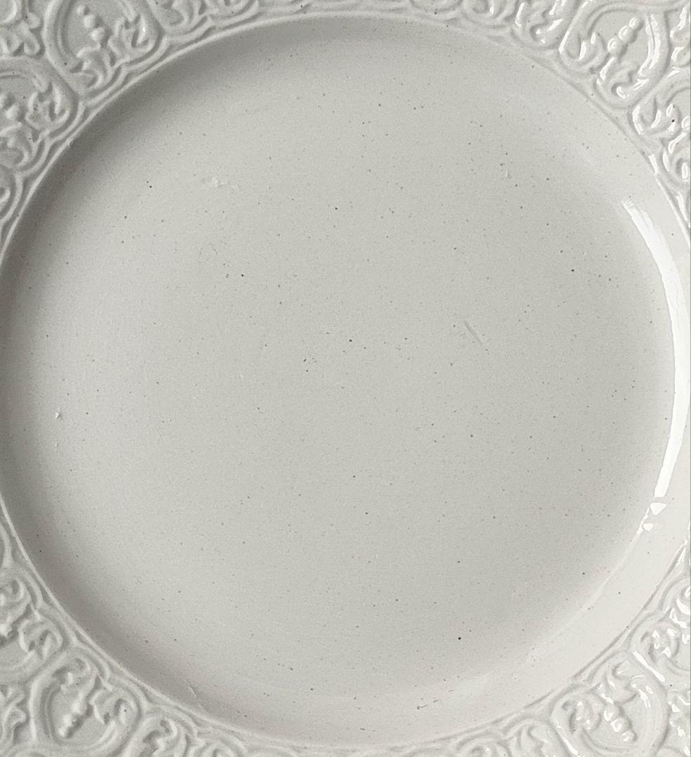 希少　美品　クレイユモントロー　レリーフ皿　フランスアンティーク