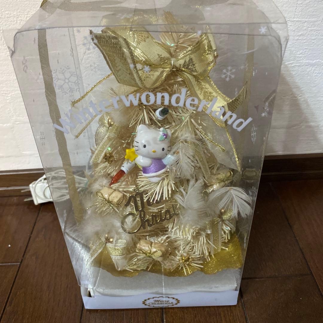Hello Kitty ゴールドクリスマスツリー 約30cm