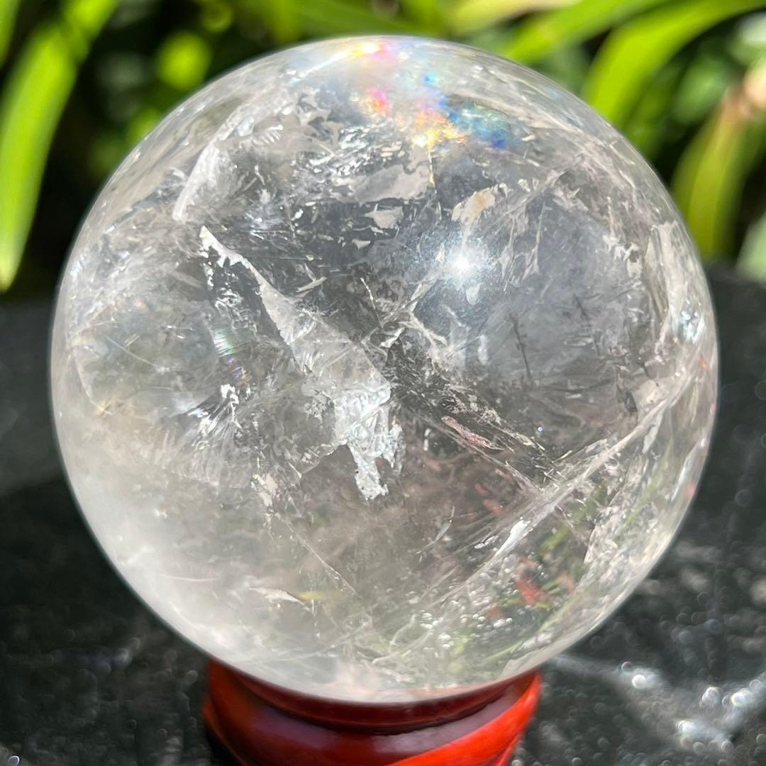 ✳️超極上キラキラ丸玉✨高透明度＆激ヤバレインボー✨虹 ヒマラヤ水晶 丸玉