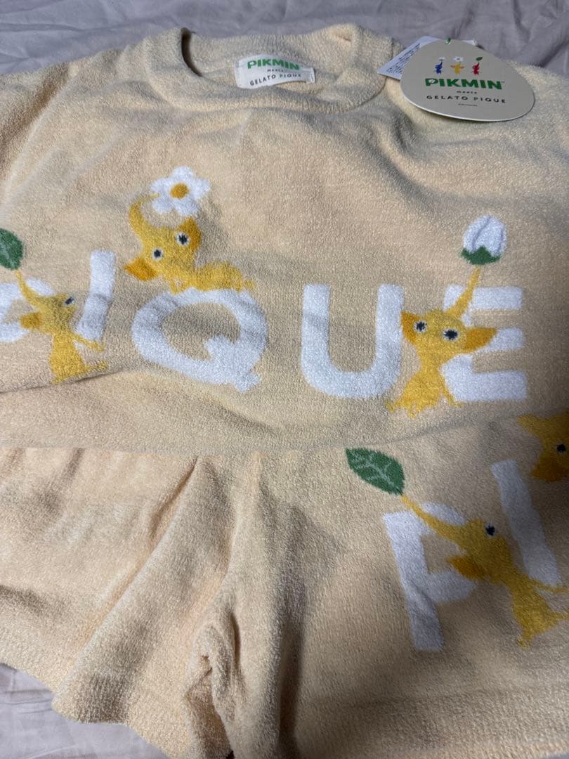 【新品・未使用】　ジェラートピケ　ピクミン　ルームウェア　セット　黄ピクミン