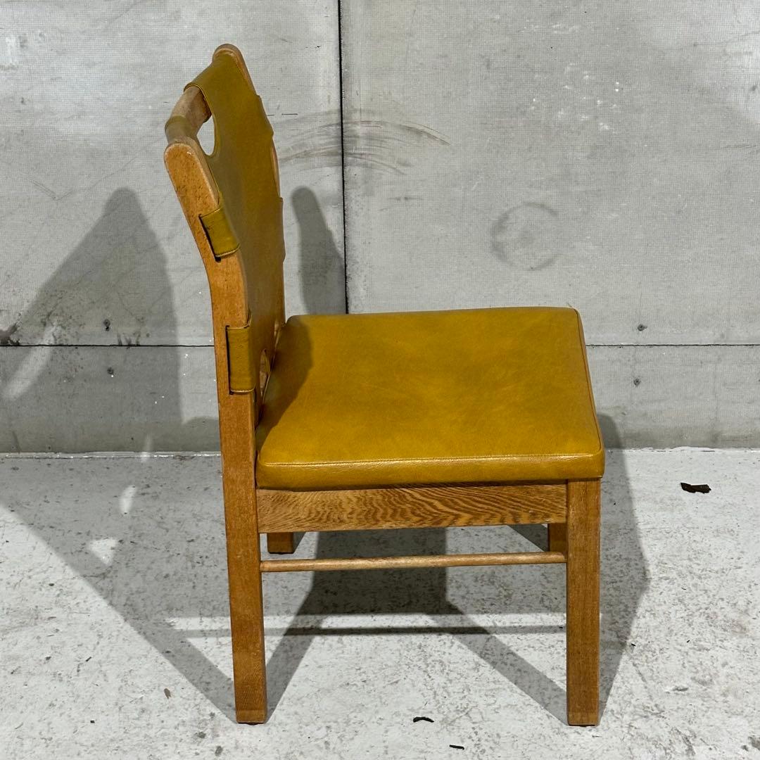 ★80s★MARUNI マルニ木工 レザー ダイニングチェア 本革 ヴィンテージ