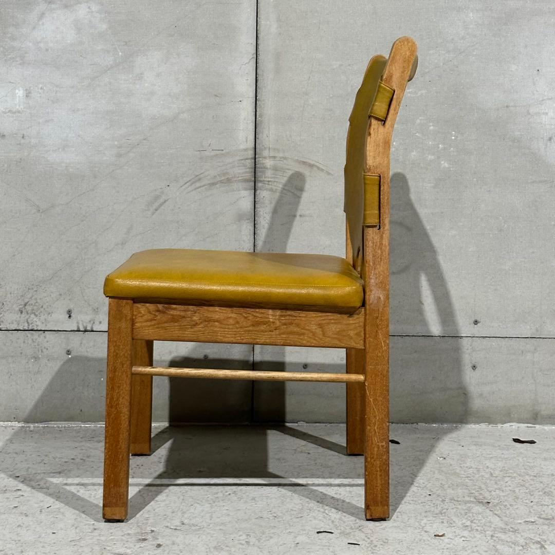 ★80s★MARUNI マルニ木工 レザー ダイニングチェア 本革 ヴィンテージ