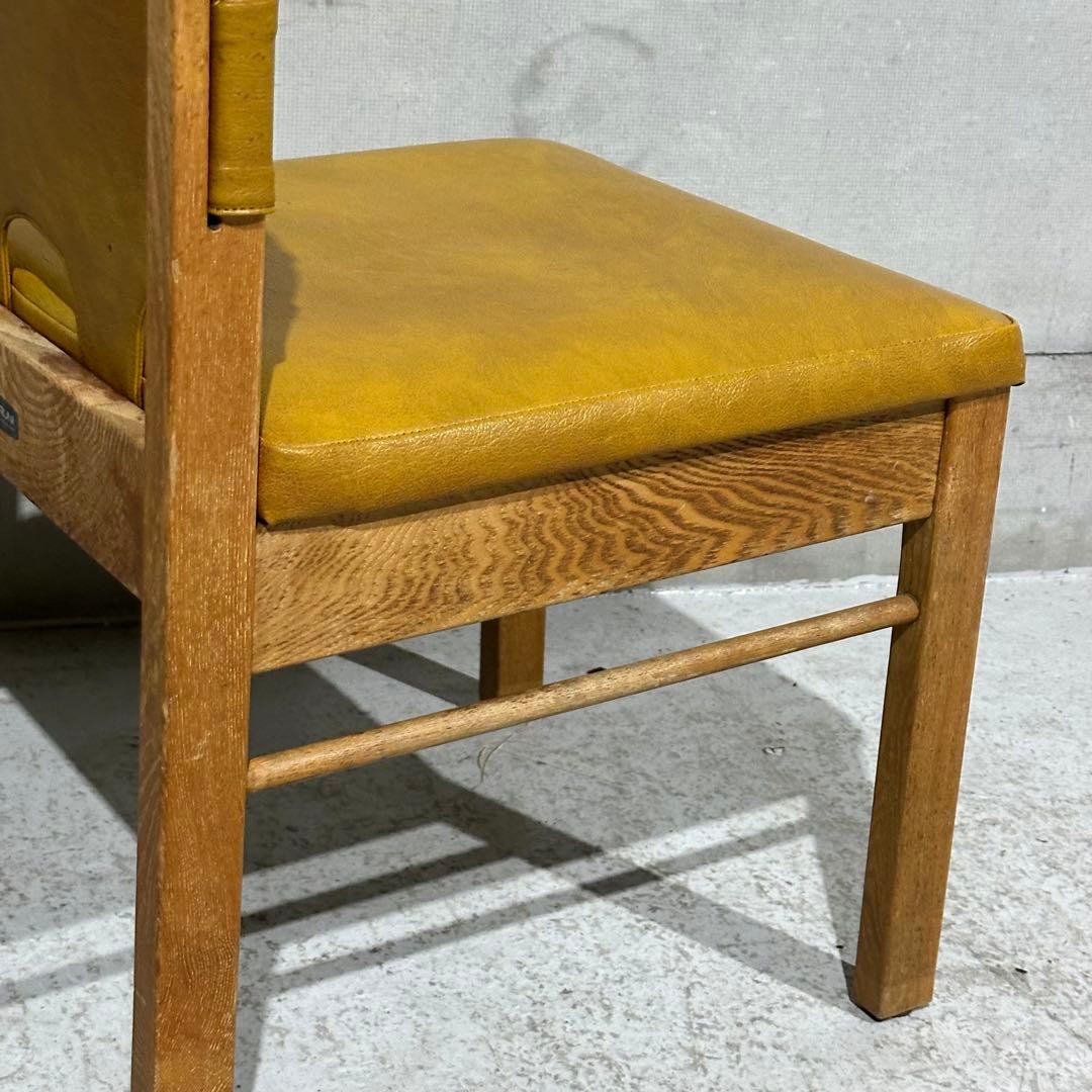 ★80s★MARUNI マルニ木工 レザー ダイニングチェア 本革 ヴィンテージ