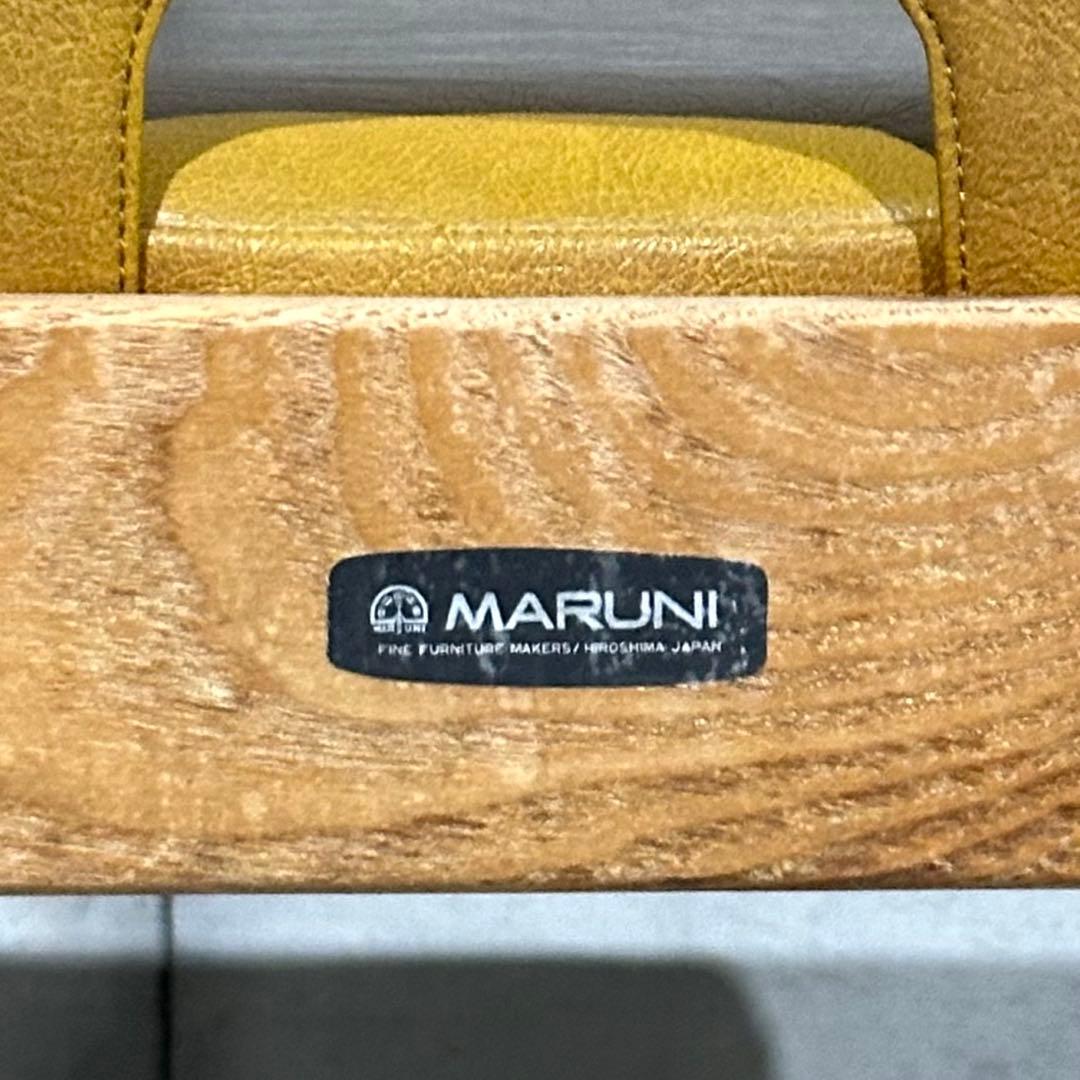 ★80s★MARUNI マルニ木工 レザー ダイニングチェア 本革 ヴィンテージ