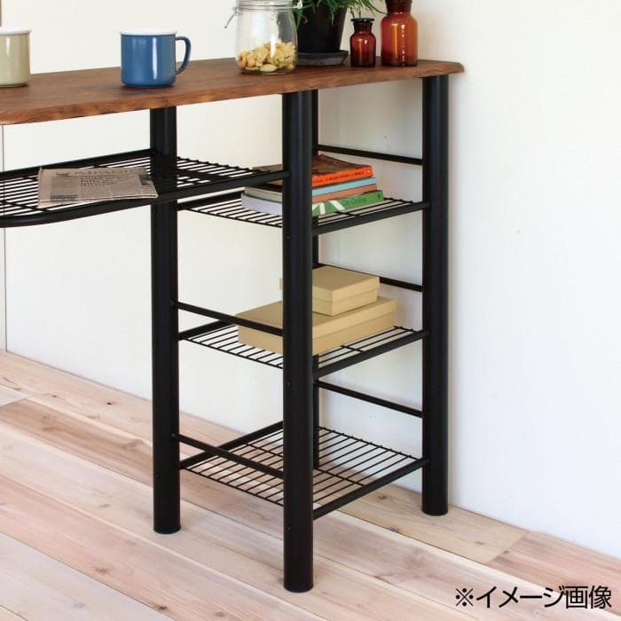 ハイテーブルセット　ブラウンｘブラック　ハイテーブルｘ１、ハイチェアｘ２