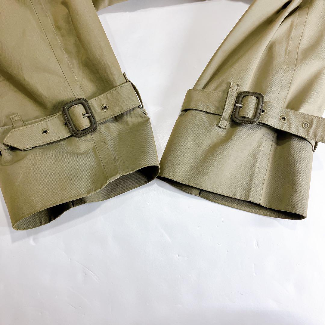 【逸品】Burberrys ロングトレンチコート　カーキ　ノバチェ　XL相当