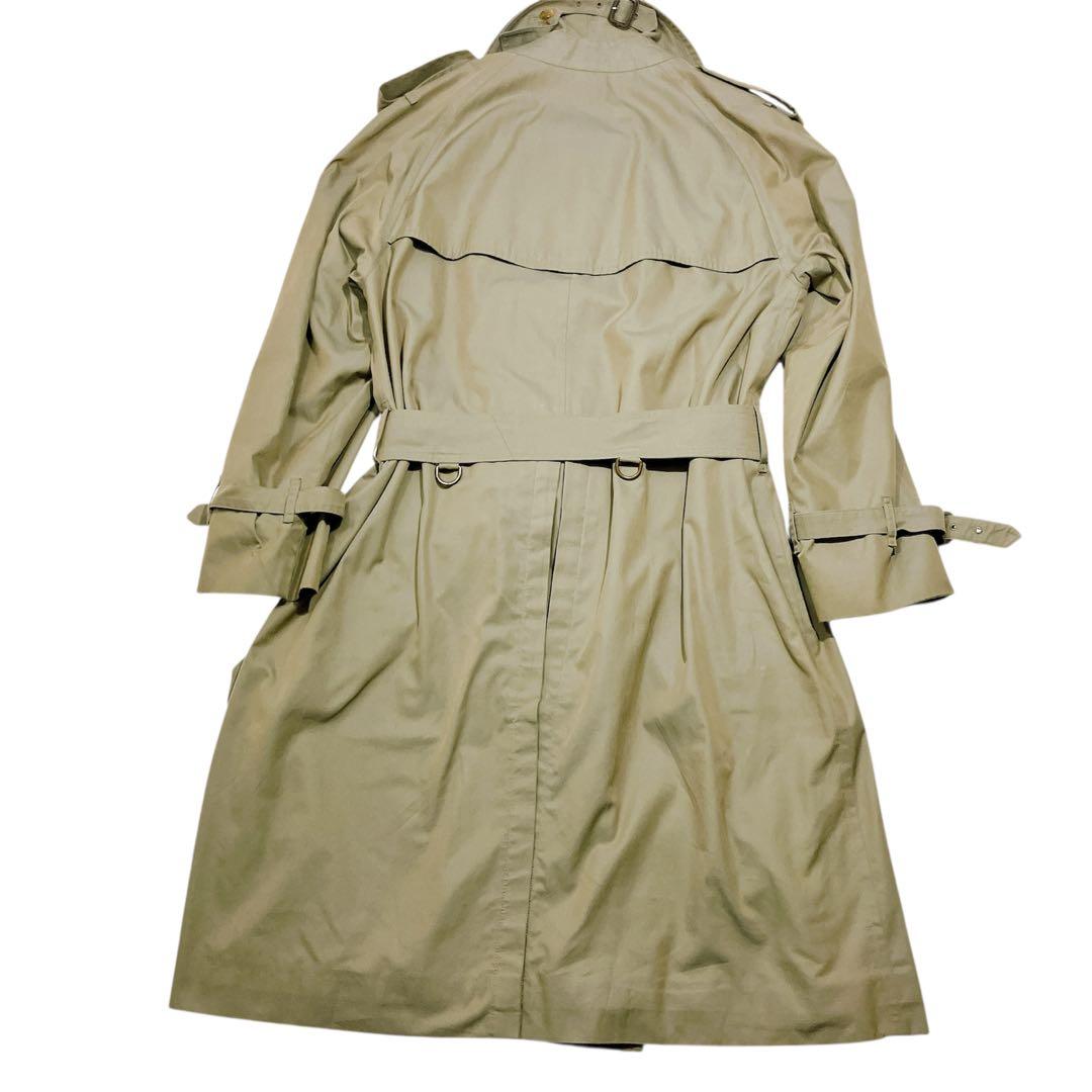 【逸品】Burberrys ロングトレンチコート　カーキ　ノバチェ　XL相当