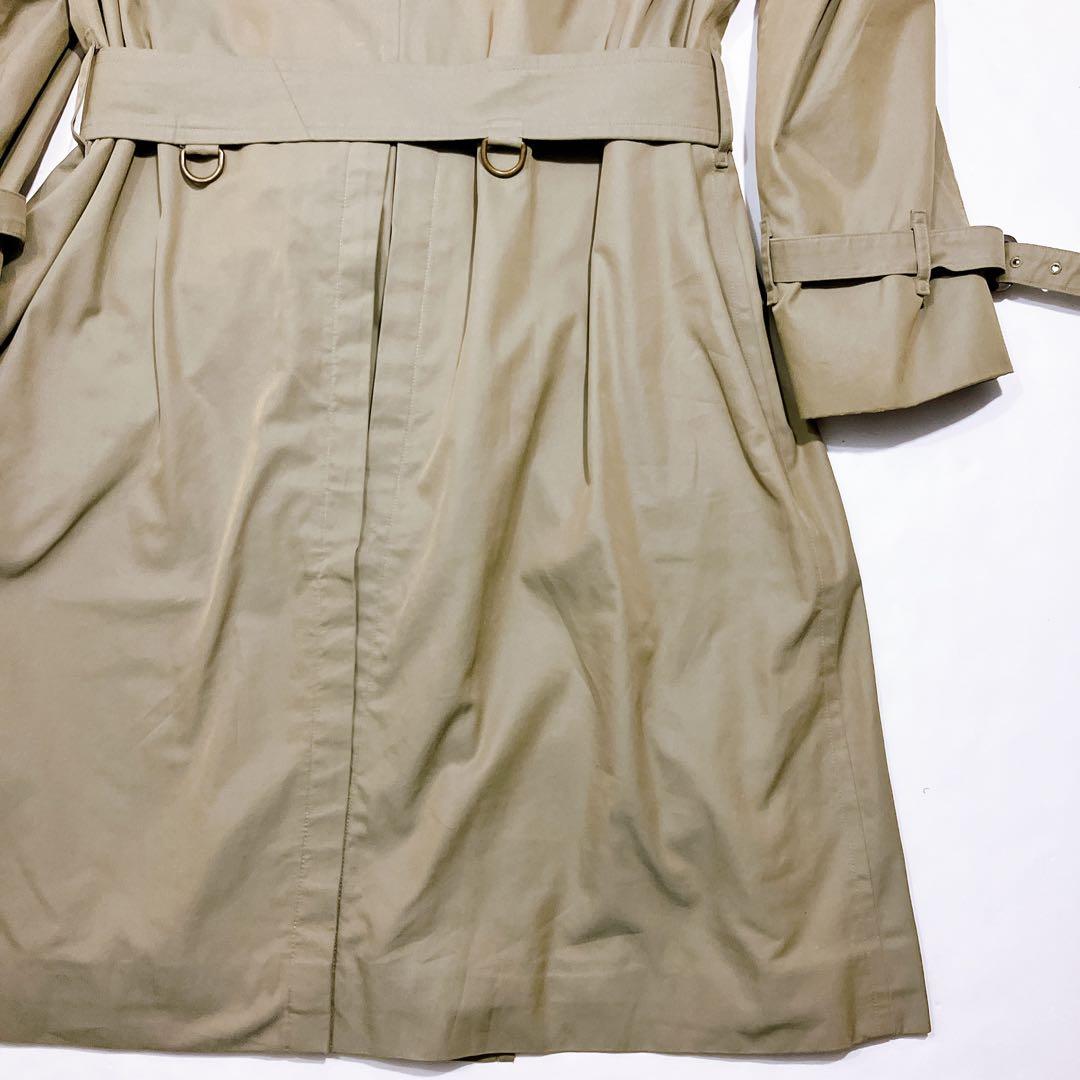 【逸品】Burberrys ロングトレンチコート　カーキ　ノバチェ　XL相当