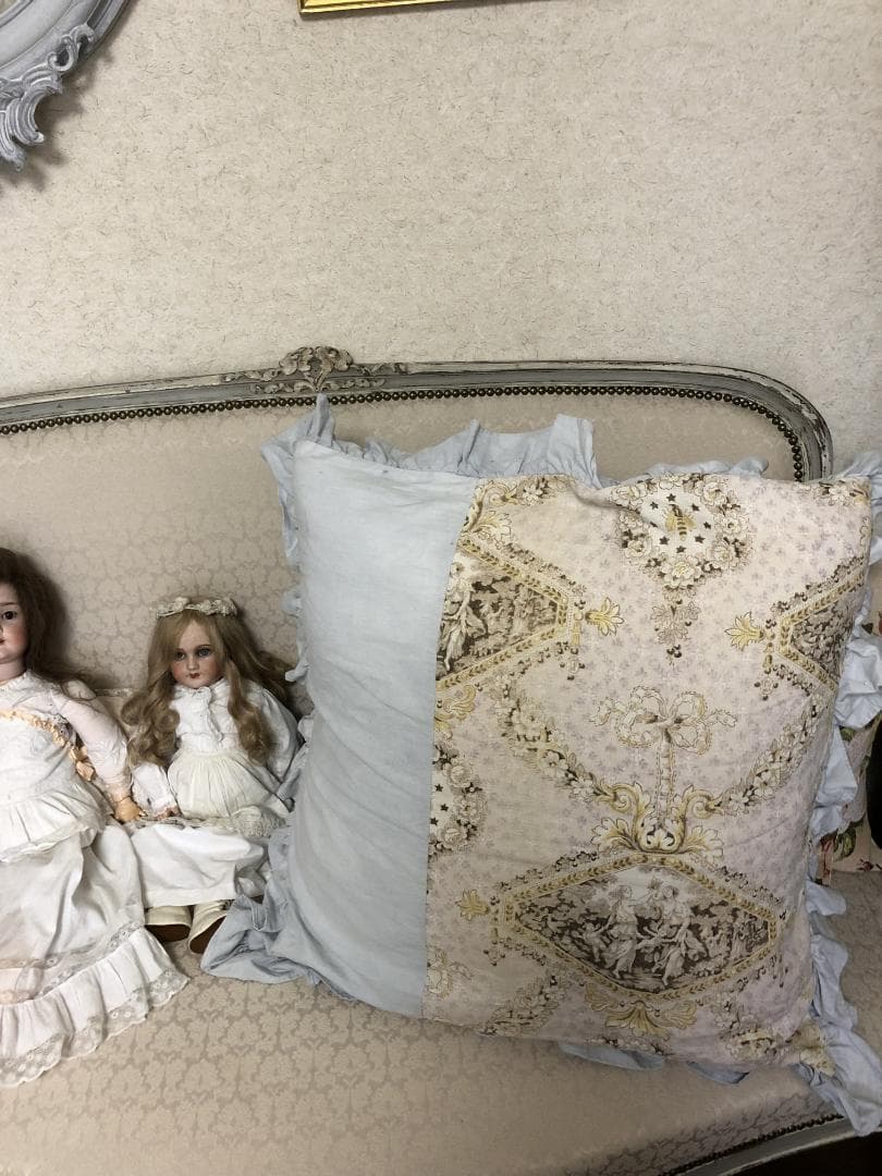 フランスアンティーク　トワルドジュイ　クッションカバー