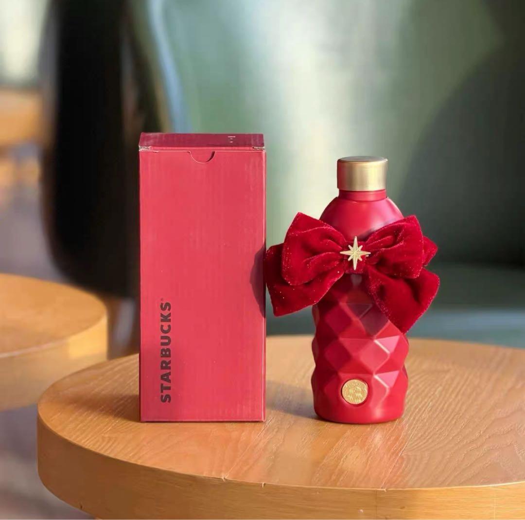 海外限定 Starbucks ステンレスボトル リボンチャーム付き