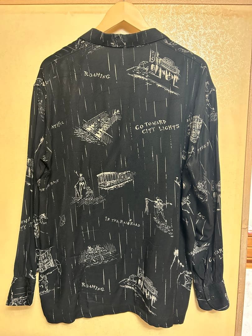 【美品】Porter Classic ポータークラシック 長袖アロハシャツ 黒M