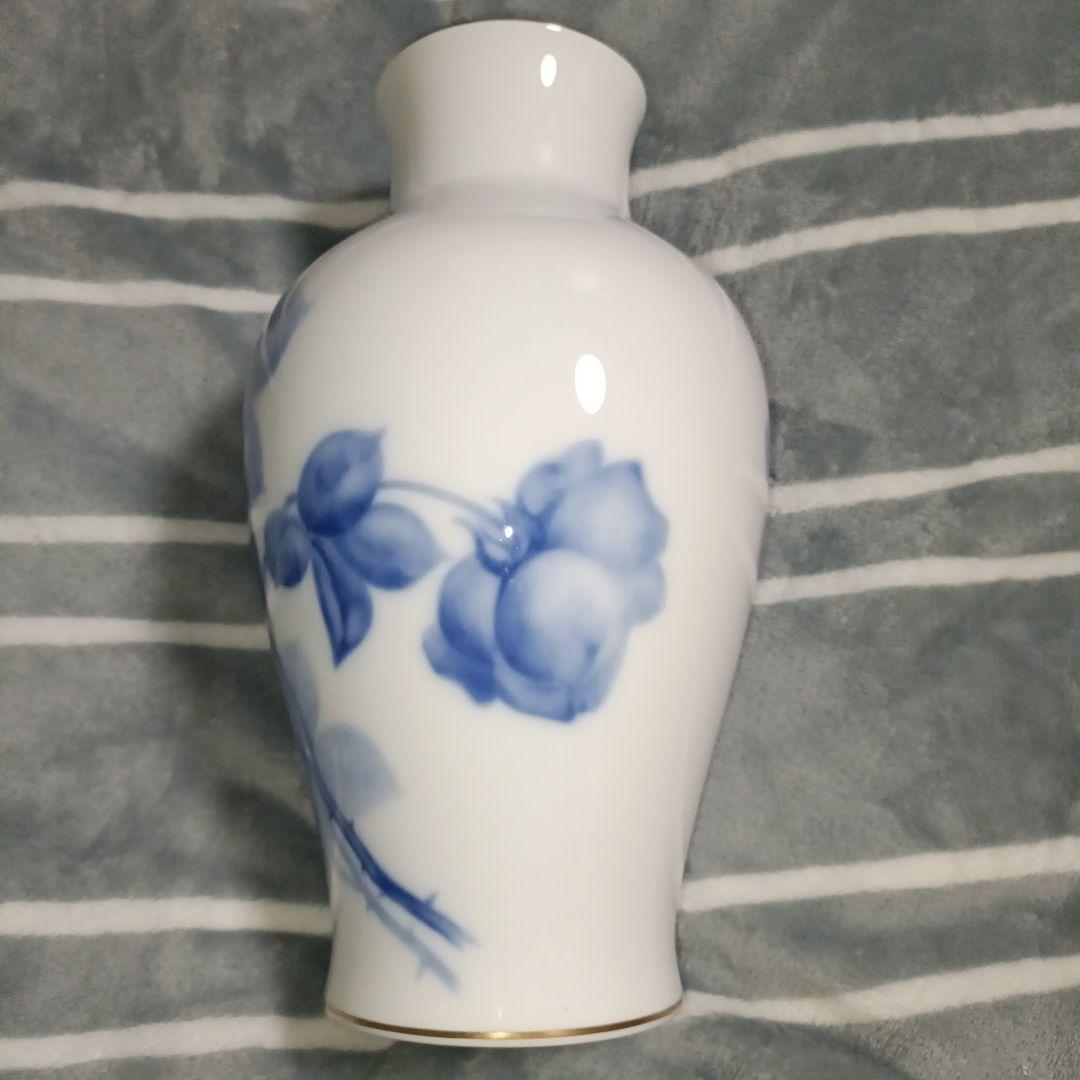 大倉陶園　ブルーローズ　花瓶　35cm