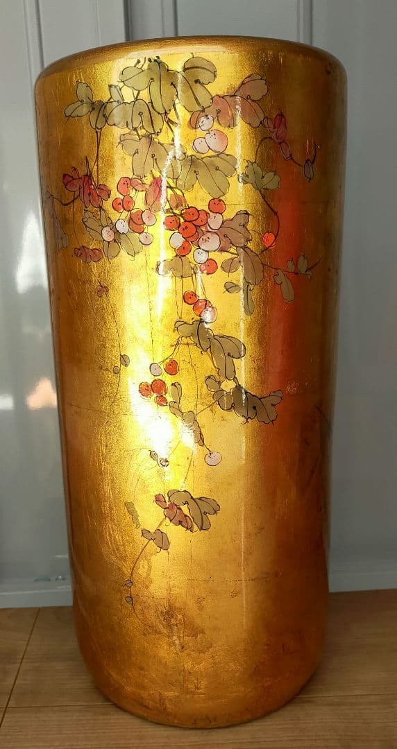 ✨13%offセール✨金箔　傘立て　小鳥　花柄　お洒落　未使用