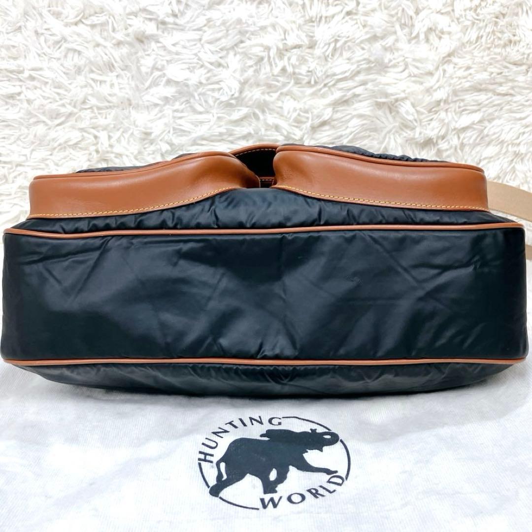 ✨美品 ハンティングワールド バチュークロス ブラック ショルダーバッグ