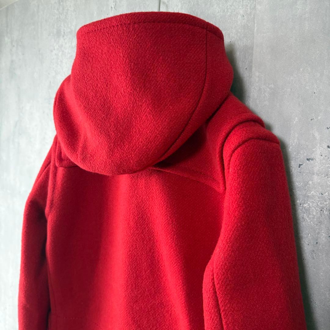 美品✨homspun ヘビーメルトンロングダッフルコート S 赤 ホームスパン