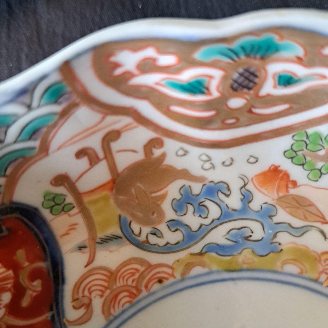 「金彩うさぎに 青海波(せいがいは)」古伊万里皿(直径15cm )3客セット 骨