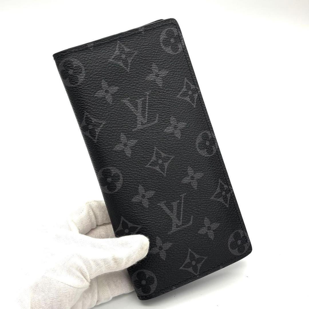 【新型IC】ルイヴィトン ブラザ NM モノグラム エクリプス 二つ折り 長財布