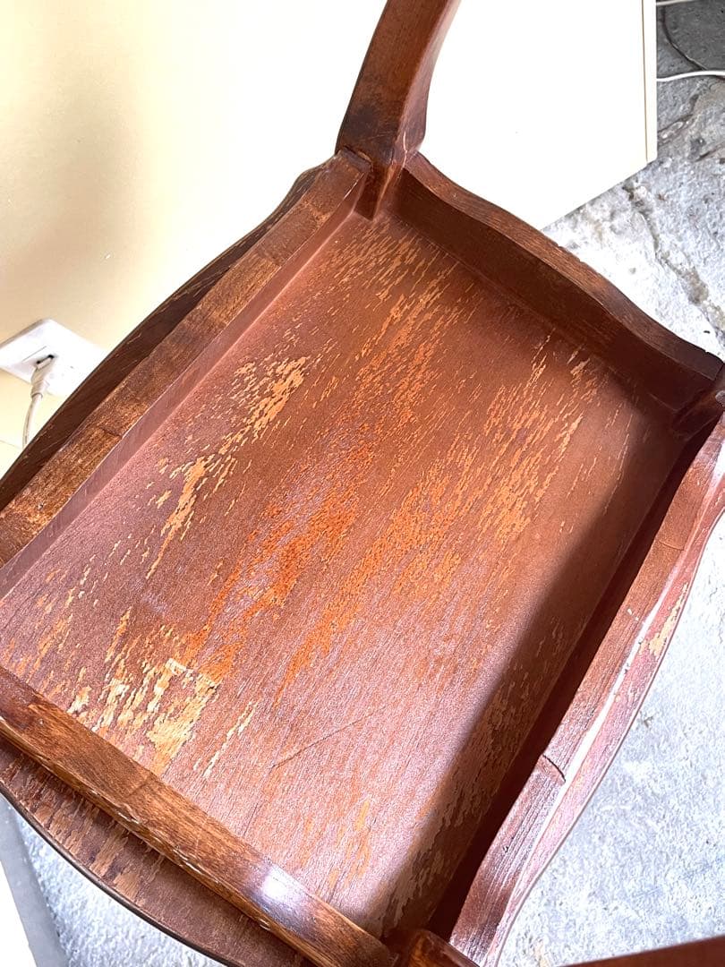 イタリア製 輸入家具 猫脚 象嵌 彫刻 サイドテーブル アンティーク A