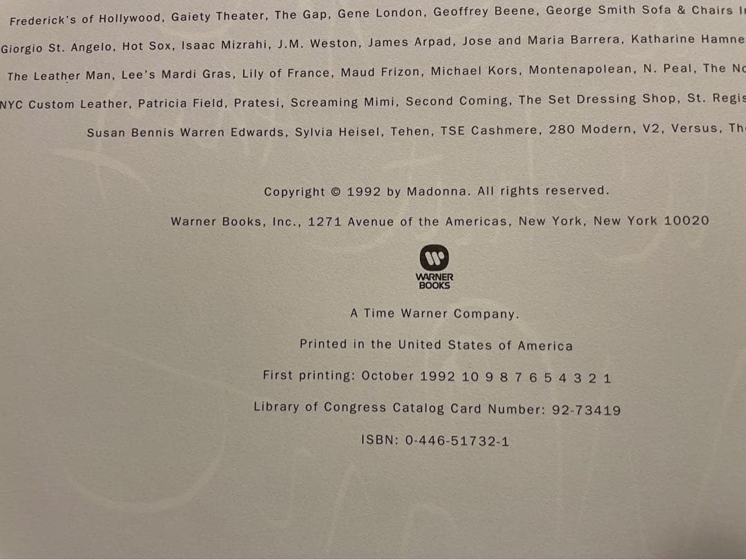 『写真集　MADONNA/SEX USA版』