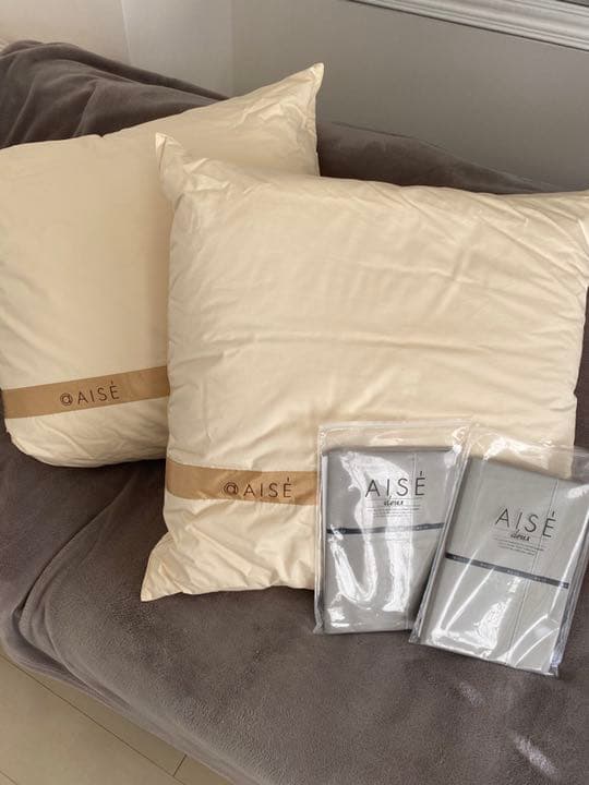 大判　ダウンピロー2個 + 専用ピロケース2枚　(768)