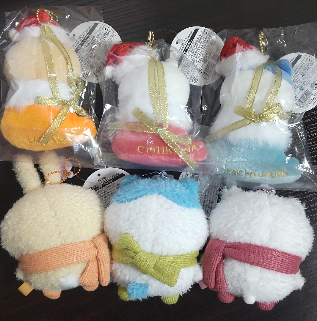 ６体　ちいかわ ハチワレ うさぎ　オーナメントにもなるマスコット　ぬくぬくの装い