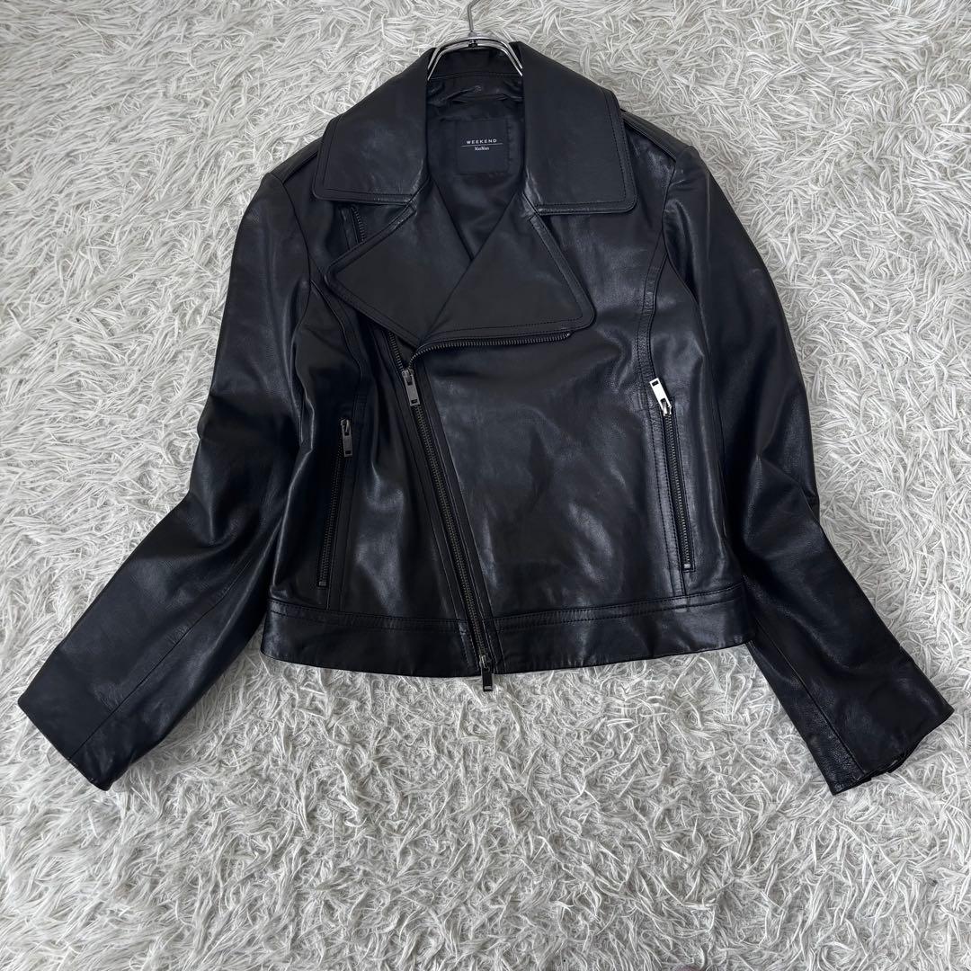 MaxMara✨未使用級　ダブルライダース　ラムレザー　ダブルジップ　現行タグ