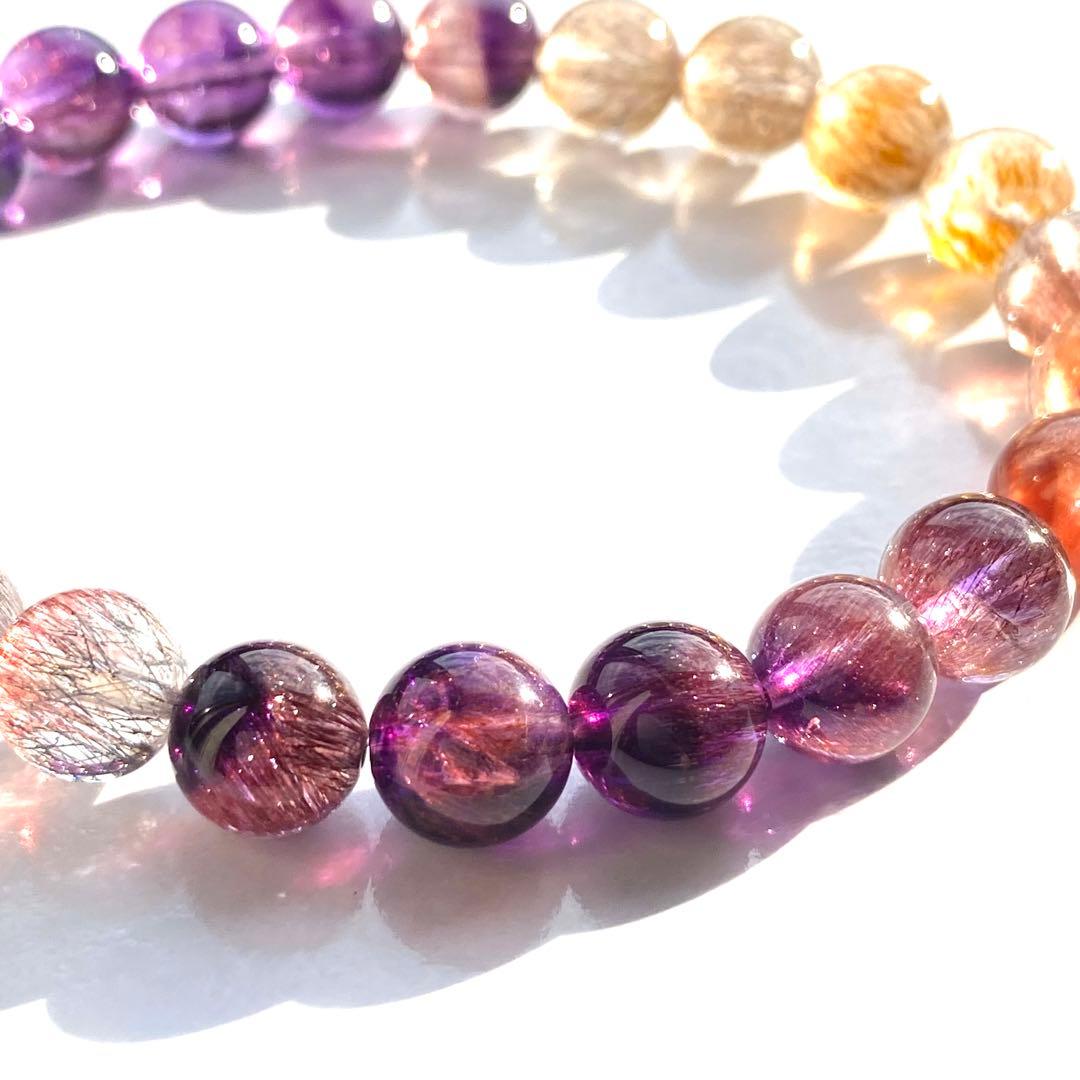 高品質　スーパーセブン　セイクリッドセブン　ブレスレット　天然石　マルチカラー