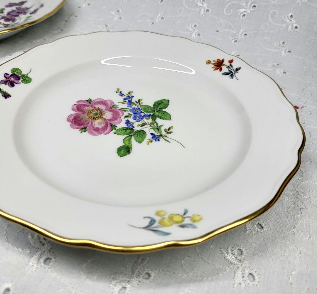 未使用近❤マイセン ベーシックフラワー 2つの花 プレート皿 ケーキ デザート④