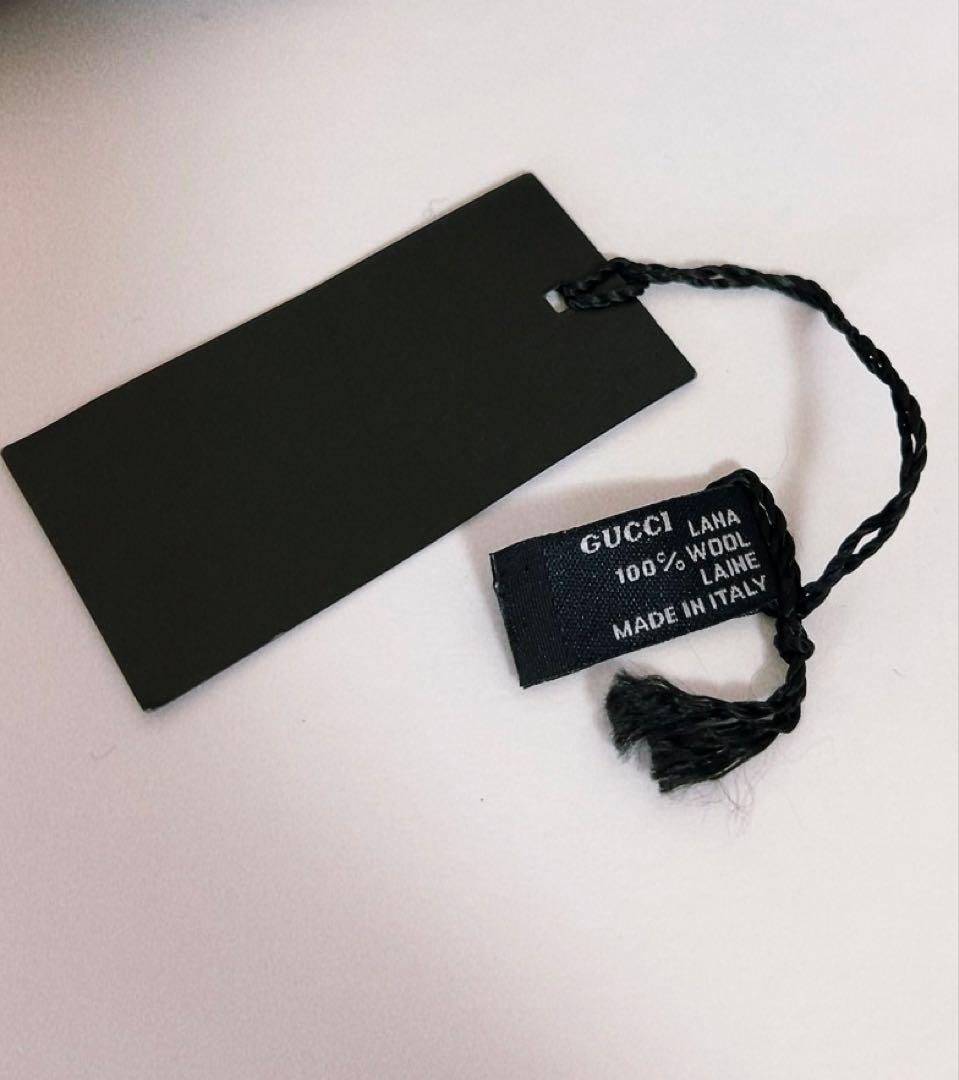 グッチ　GUCCI マフラー　GGマーク　ブラック×グレー