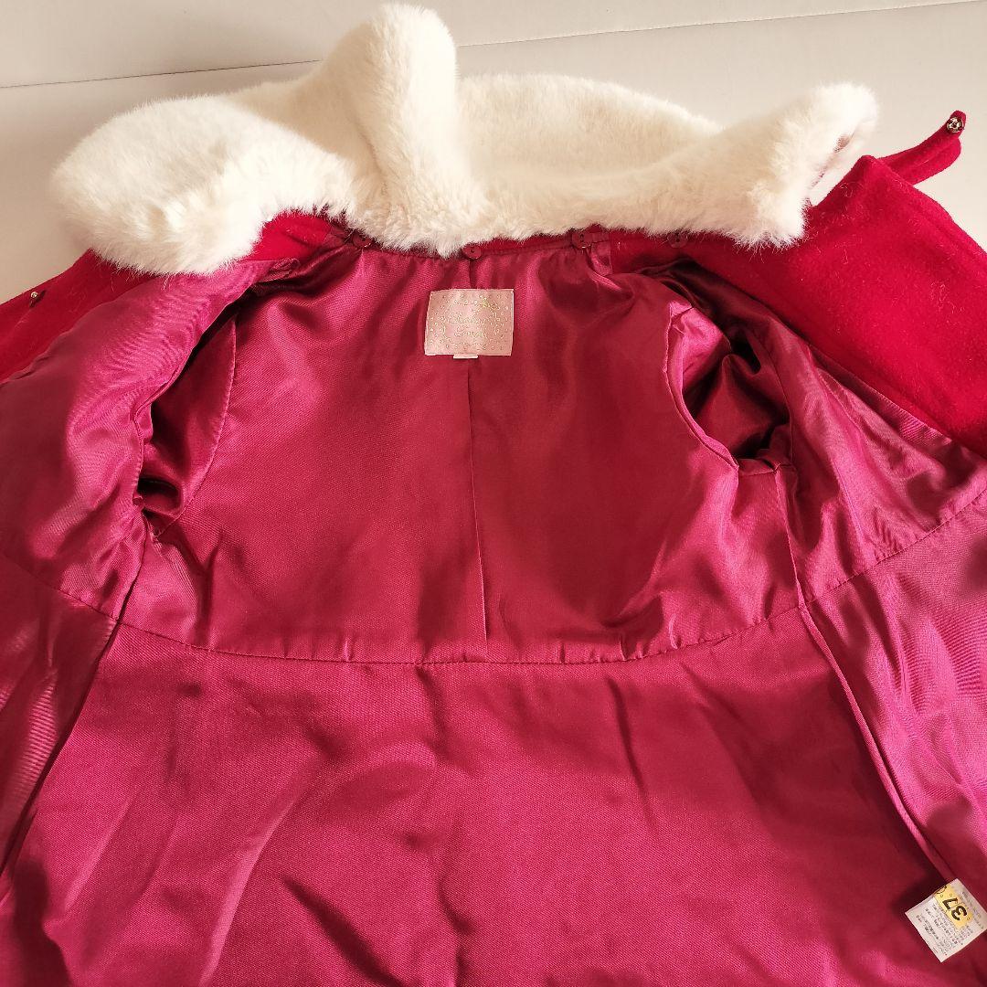 シャーリーテンプルファー付サンタコート赤120cm Shirley Temple