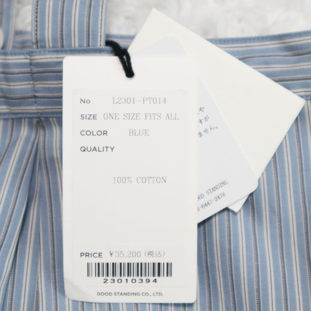 新品★LENO × CLUEL リノ クルーエル サロペット ストライプ ブルー