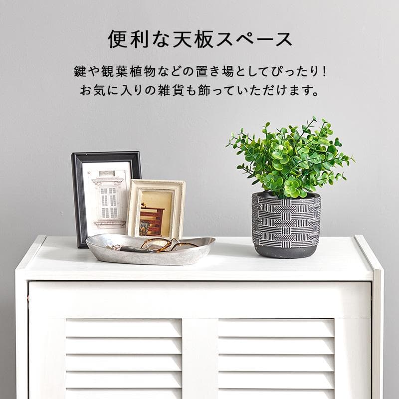 シューズラック 2扉タイプ 幅61cm ブラウン [8092]