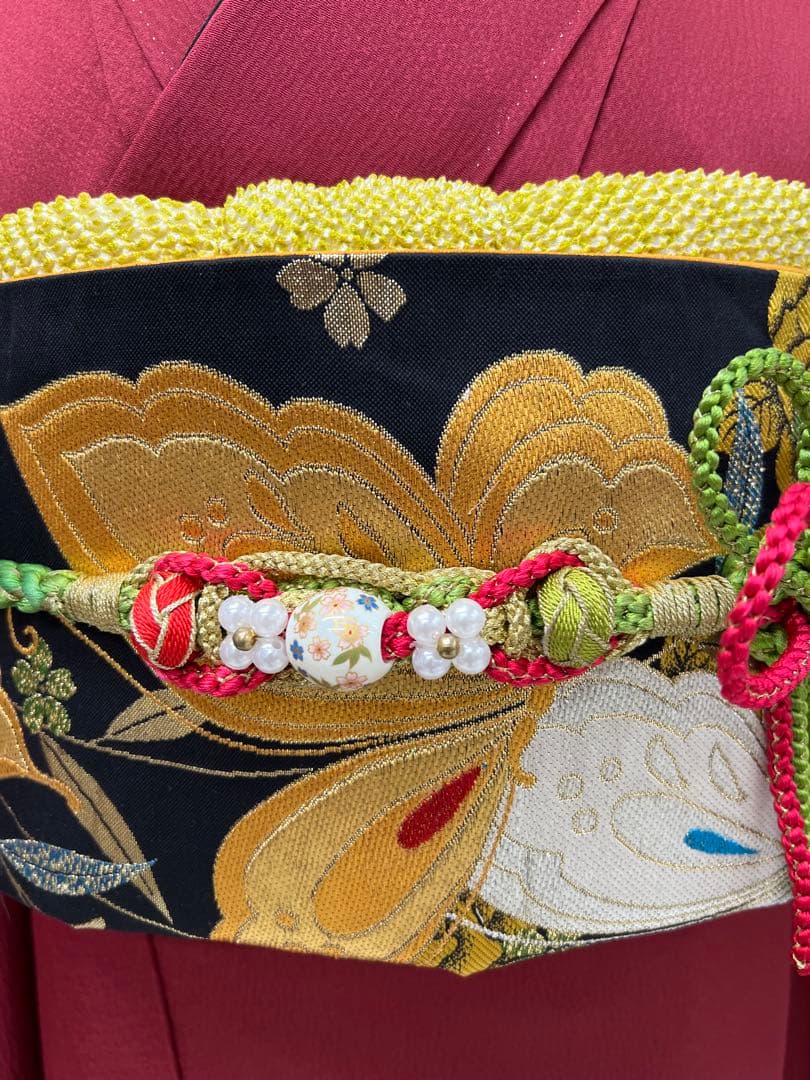 振り袖　フルセット　別誂長襦袢　赤　成人式　金彩加工　結婚式　刺繍半襟　745