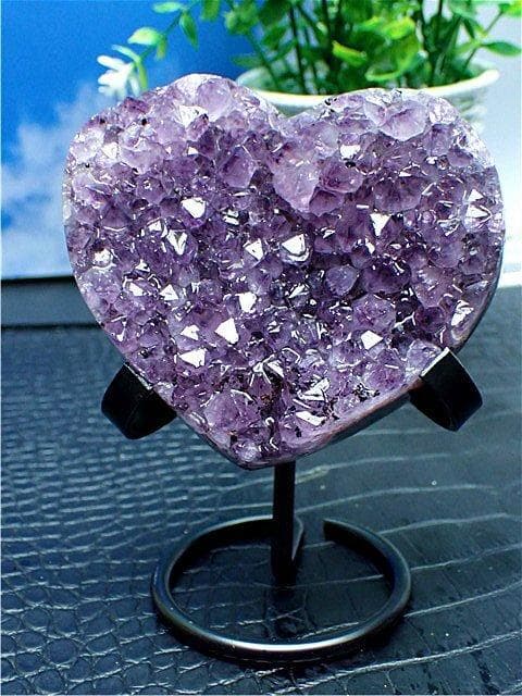 AAA級家庭円満◆天然ハート型アメジスト原石B89G3/168G20D