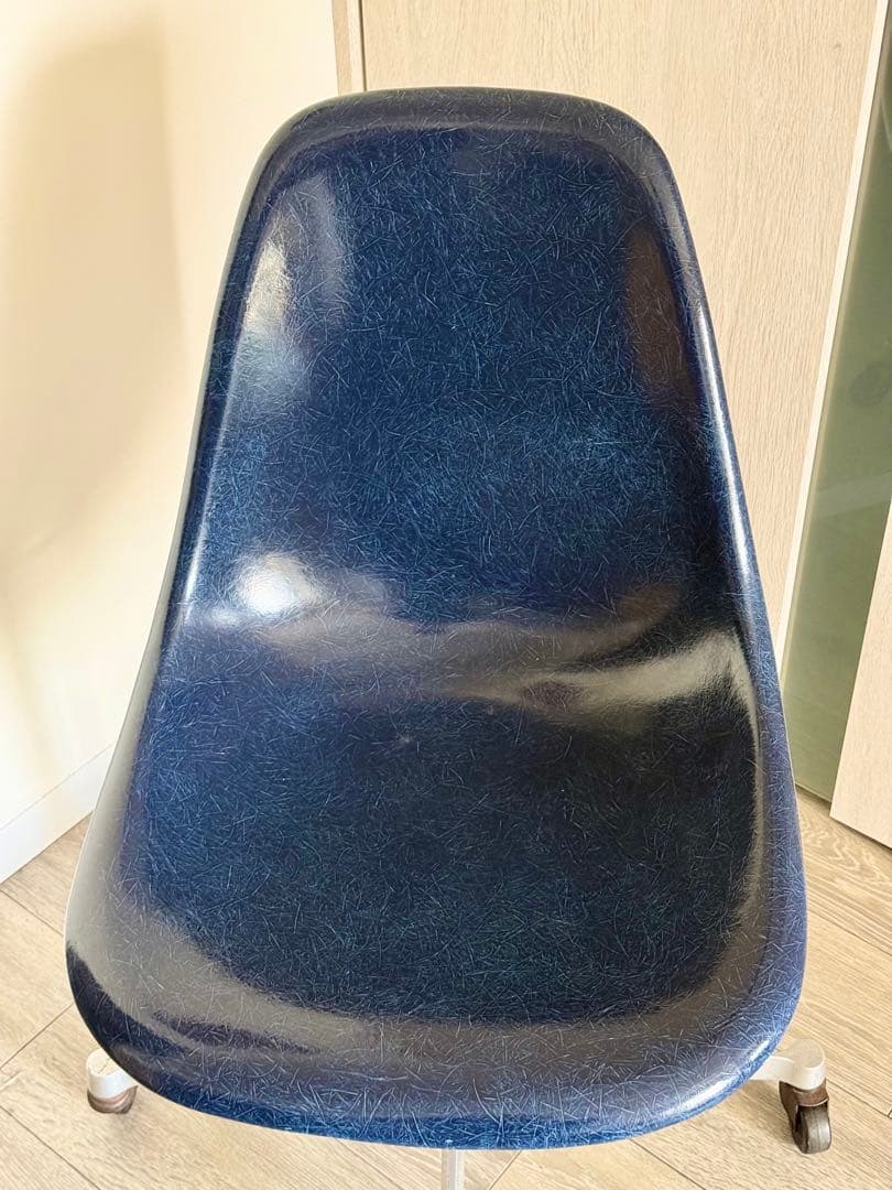 【レア】ハーマンミラー/イームズ　ネイビーサイドシェルチェア　キャスター付き