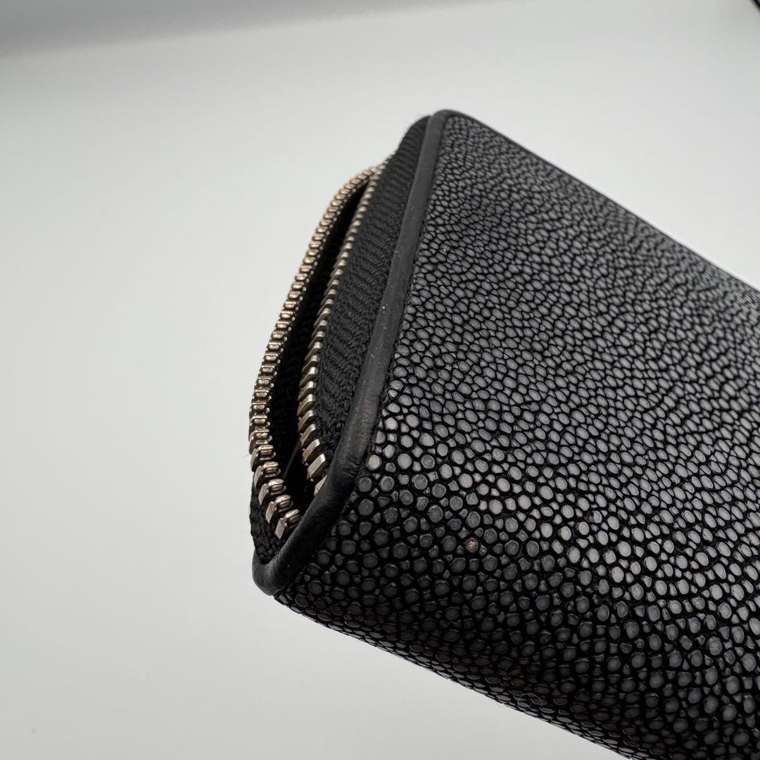 RAISE スティングレイ エイ革 ラウンドファスナー 財布 黒 スターマーク