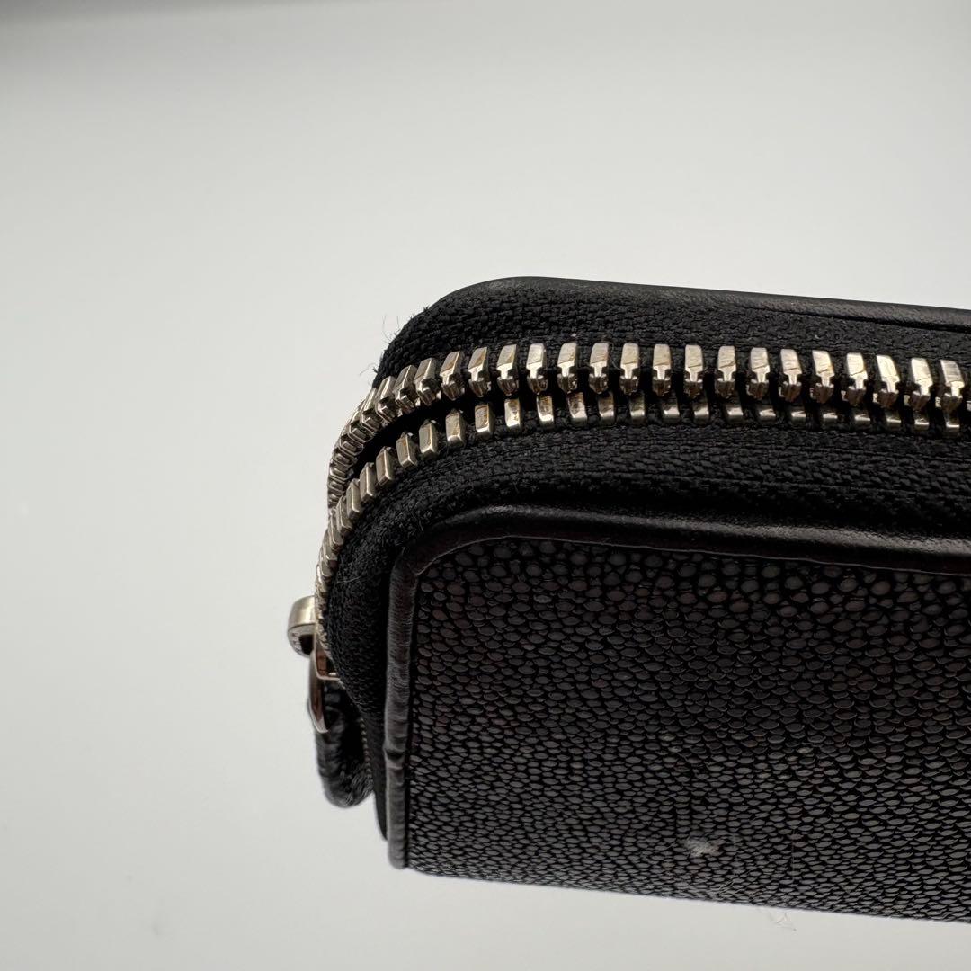 RAISE スティングレイ エイ革 ラウンドファスナー 財布 黒 スターマーク