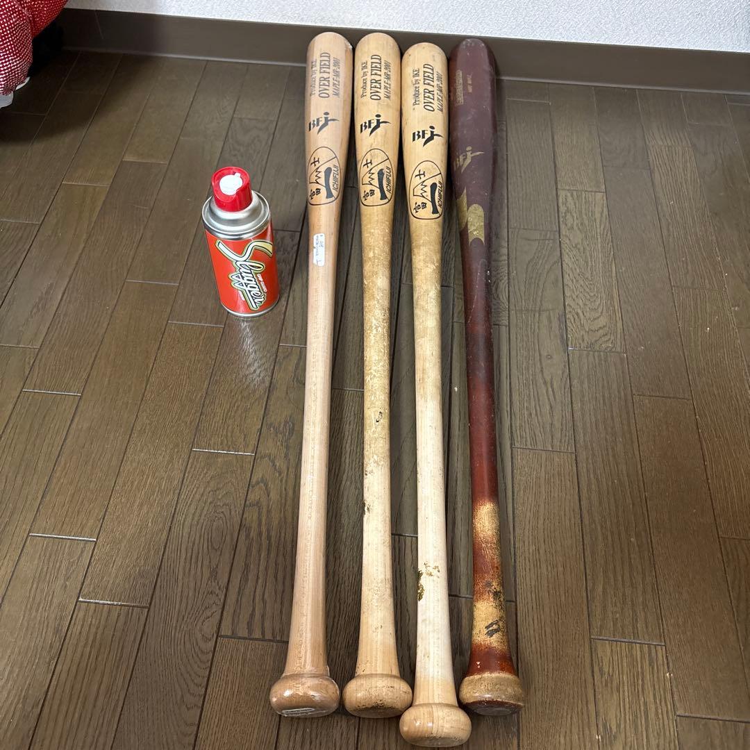 硬式野球バット 4本セット + スプレー