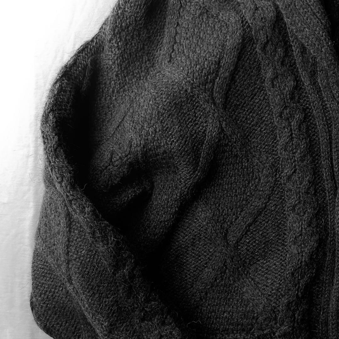 アイルランド製 アランニットカーディガンXLサイズ j80