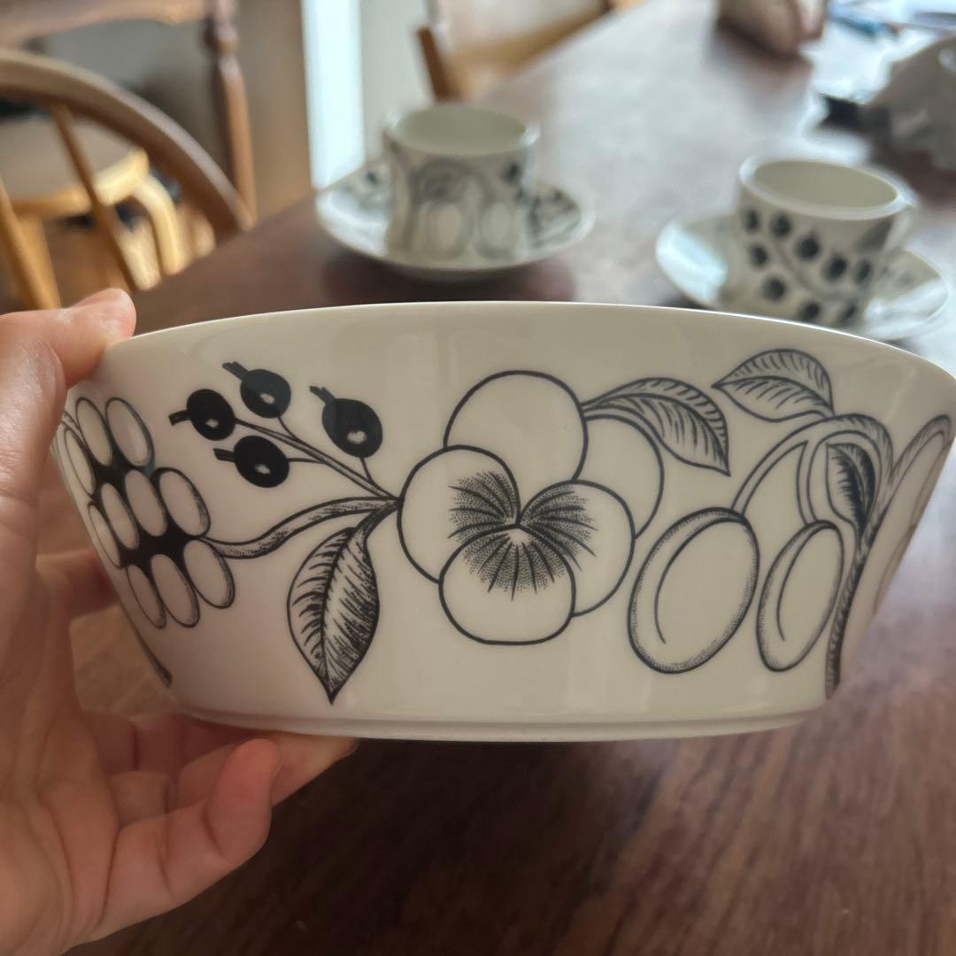 アラビア　パラティッシ ボウル 黒　23 旧ロゴ　廃盤色