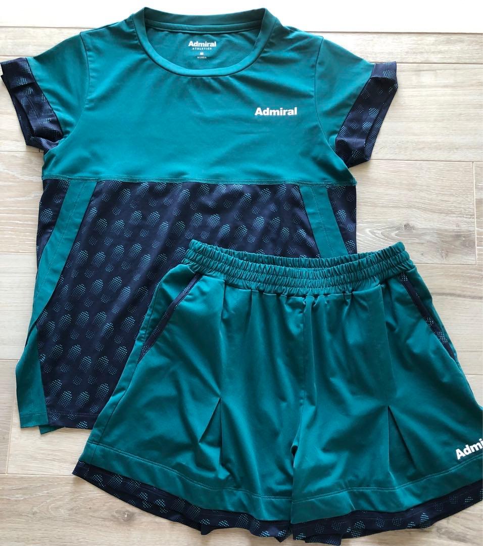 アドミラルテニスウェア2点セットアップグリーン