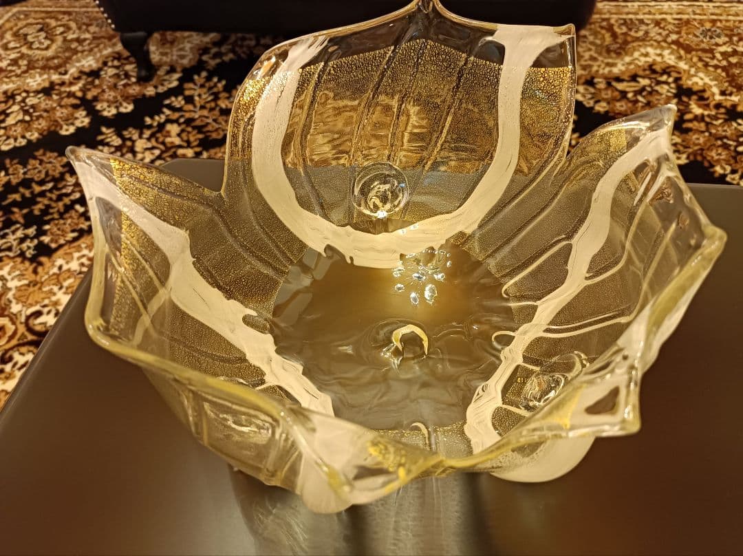 資産に★西中千人　☆脚付き☆　瀟洒な器　ガラス工芸品　作家物