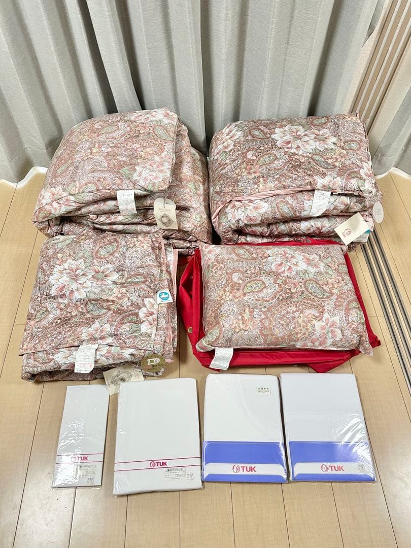 【未使用】TUK 東洋羽毛 セット 高級羽毛 掛布団　敷布団 肌掛け布団 枕 ②