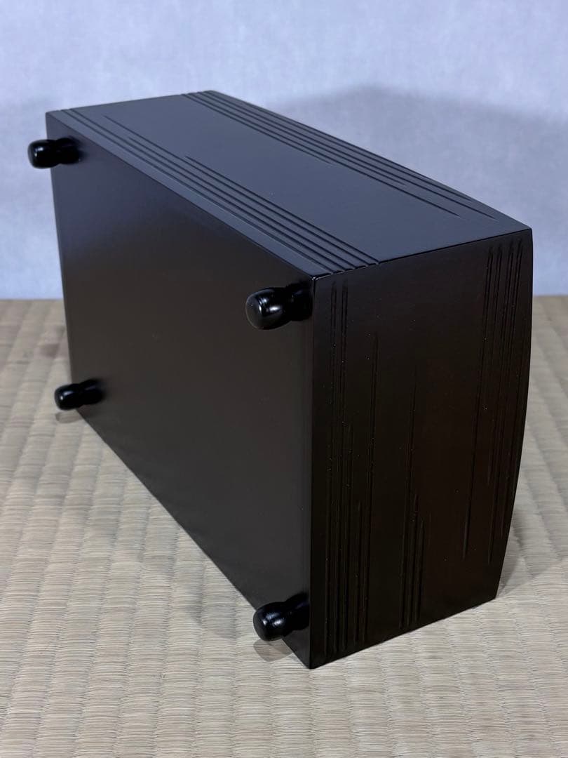 中谷秀斎造　如心斎好写　黒一閑粒足 煙草盆　美品　共箱　茶道具　送料込