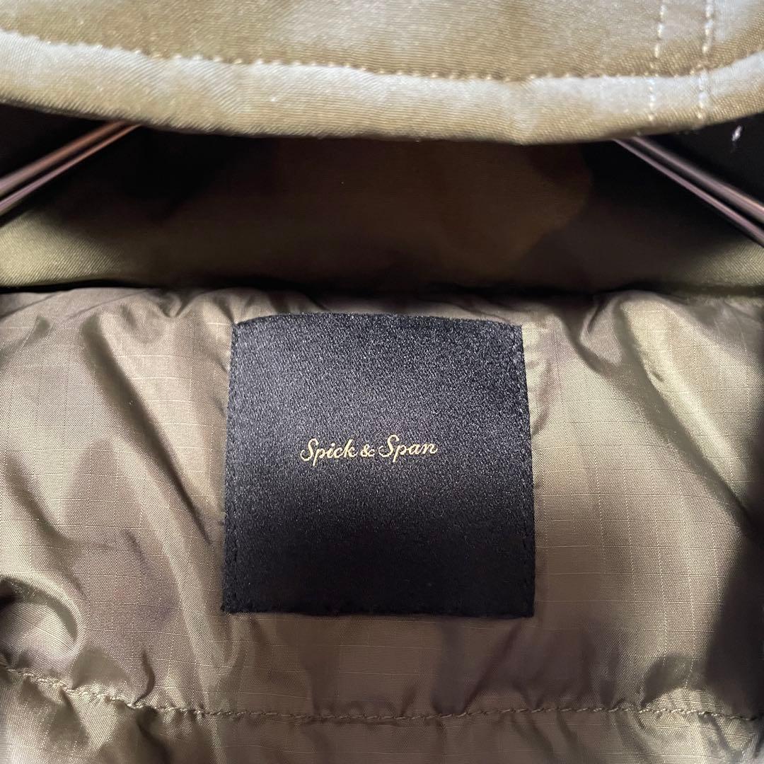 SPICK AND SPAN 24AW 撥水フーデッドダウンハーフコート 38