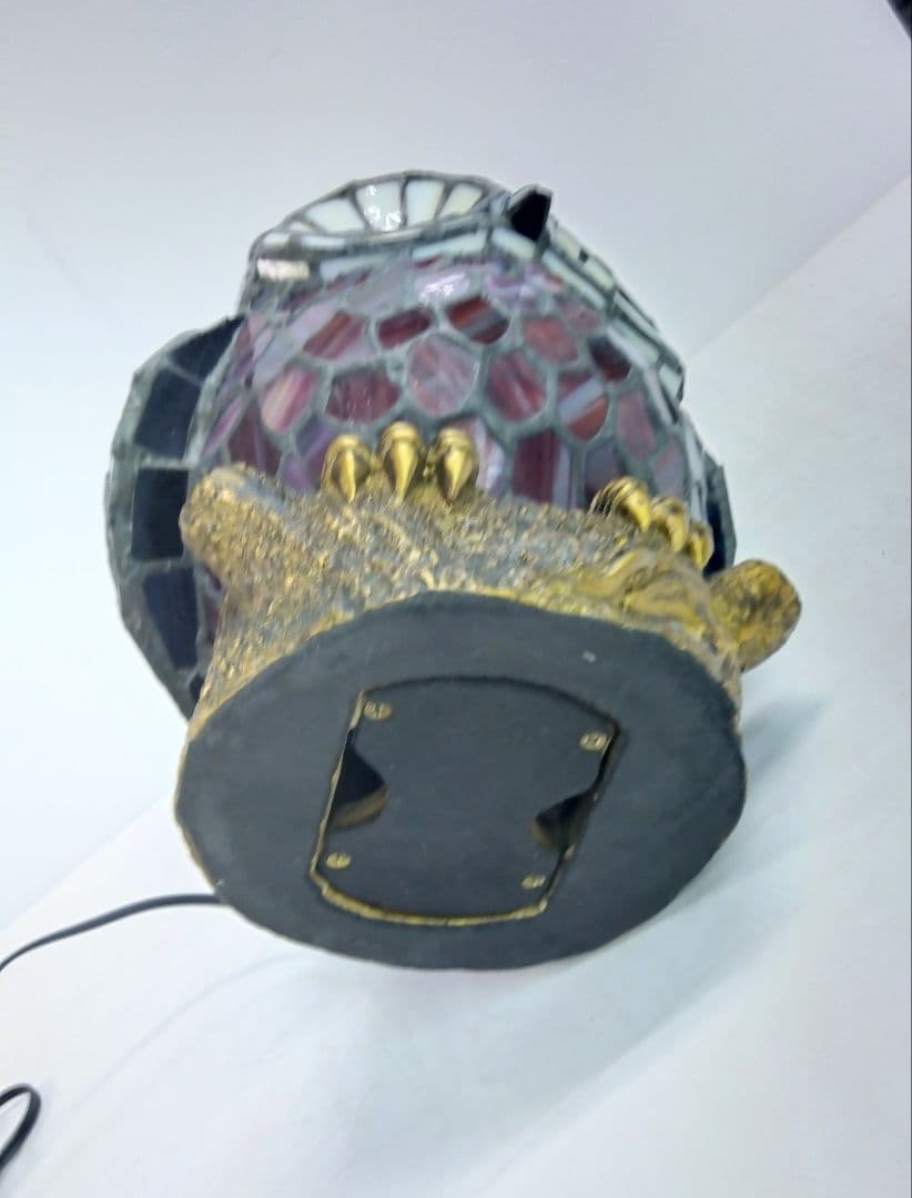 ステンドグラスフクロウ照明インテリア卓上ランプ