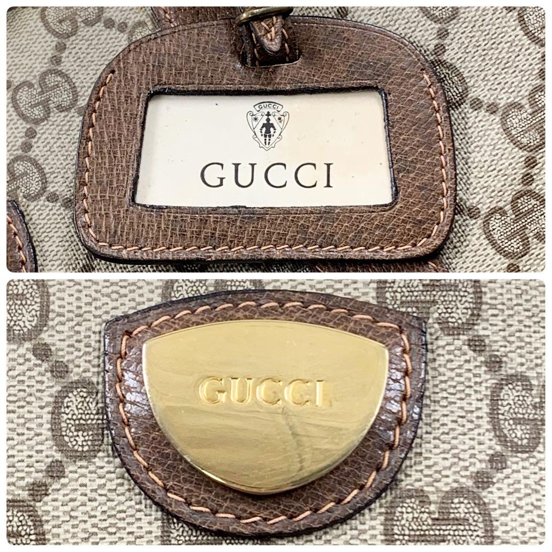 【✨美品✨】オールドグッチ ボストンバッグ 大容量 GGスプリーム ブラウン