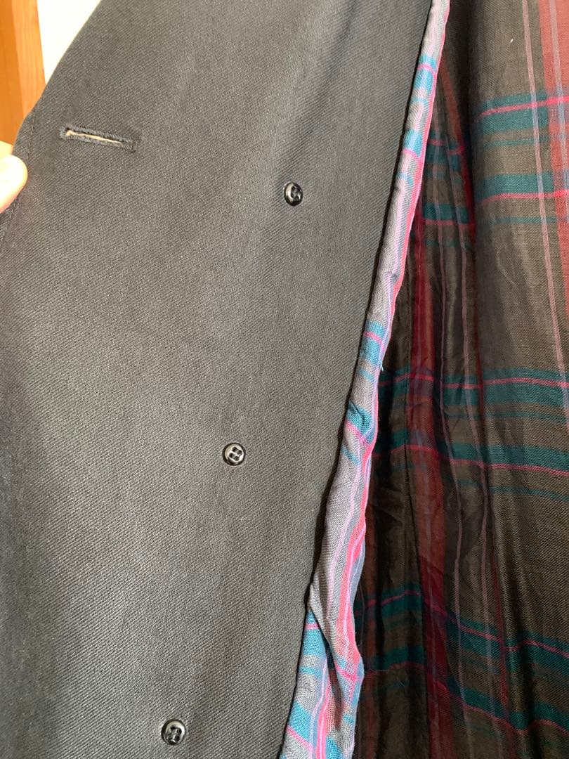 Y's ブラック ダブルブレストコート