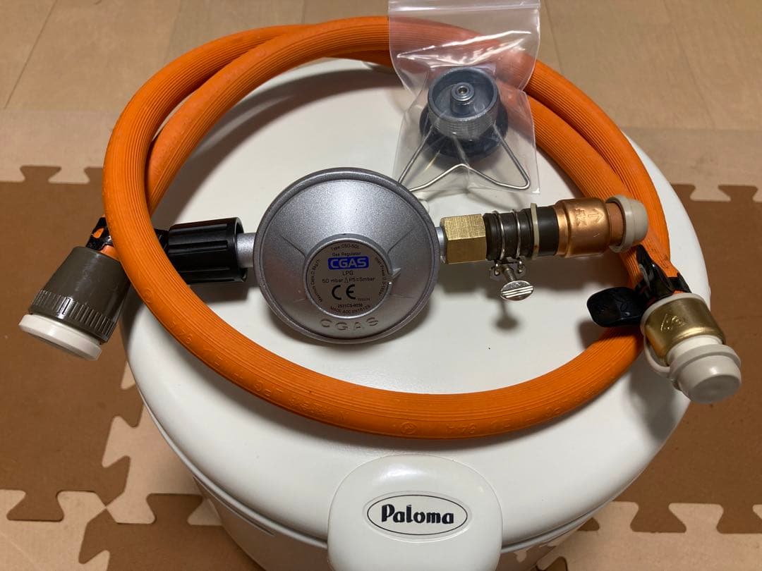 防災キャンプ　 8合炊き炊飯器&レギュレーター&ホース一式　種火保温機能